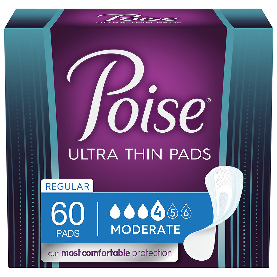 Poise Ultra Thin Postpartum Incontinence Pads, Moderate Absorbency