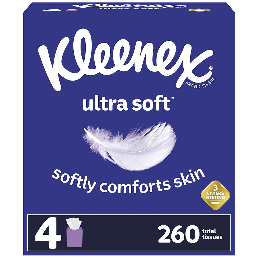 Kleenex 4 x 10 =40 ''PACKS' ultra Soft 3 ply Pocket Facial Tissues-Beautifully 