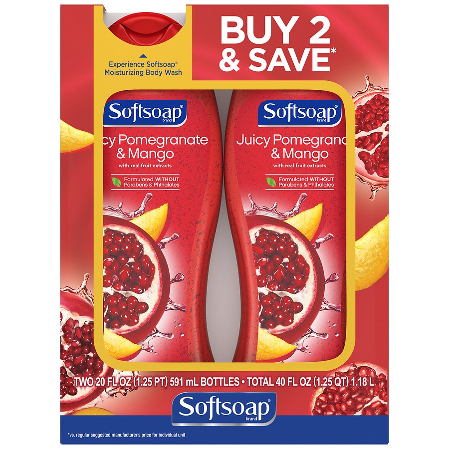  Softsoap Moisturizing Body Wash, Juicy Pomegranate and Mango Twin Pack 