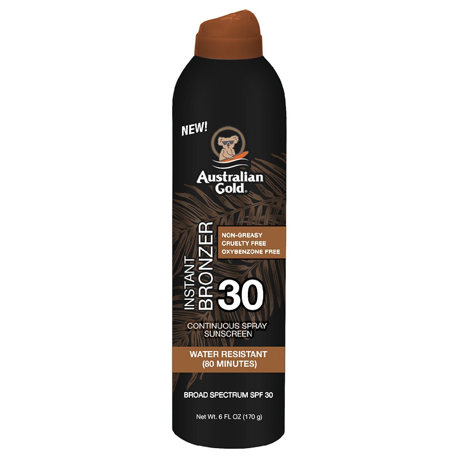  Australian Gold SPF 30 Continuous Spray Sunscreen with Instant Bronzer 