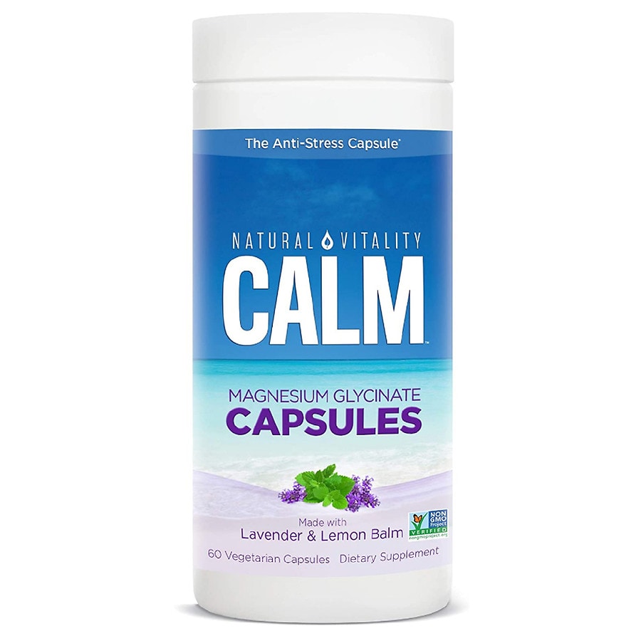  Natural Vitality Calm Magnesium Glycinate Capsules Lavender & Lemon Balm 