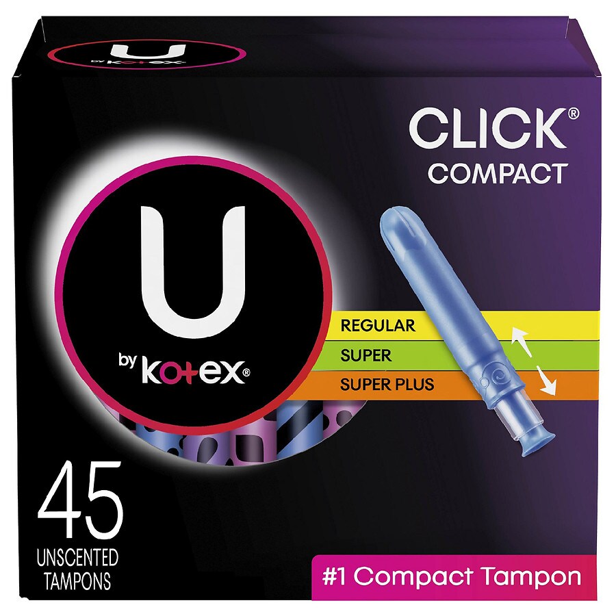 U by Kotex Compact Tampons, Multipack, Regular/Super/Super Plus Absorbency, Unscented