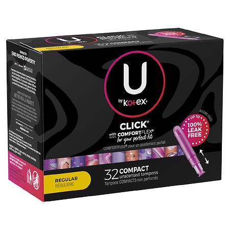 U By Kotex Compact Tampons Regular Absorbency Unscented Walgreens