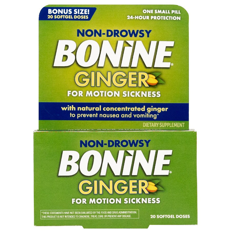  Bonine High Potency Ginger Motion Sickness Softgels 