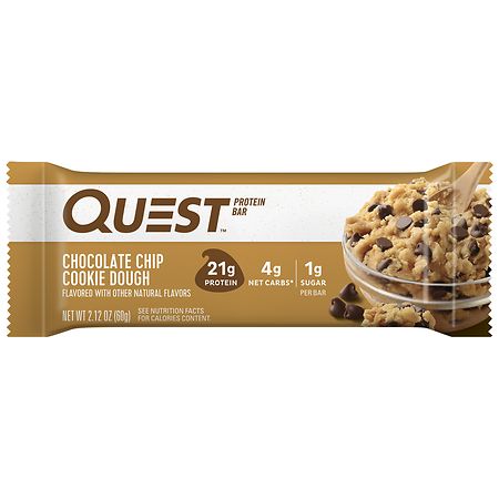 Quest Nutrition Chocolate Chip Cookie Dough Flavored Protein Bar Walgreens