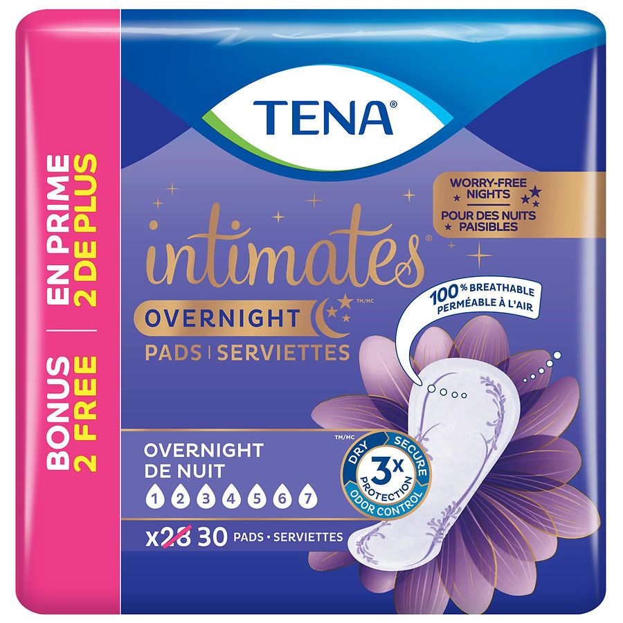  Tena Serenity Intimates Overnight Bladder Control Pad, Bonus Pack 