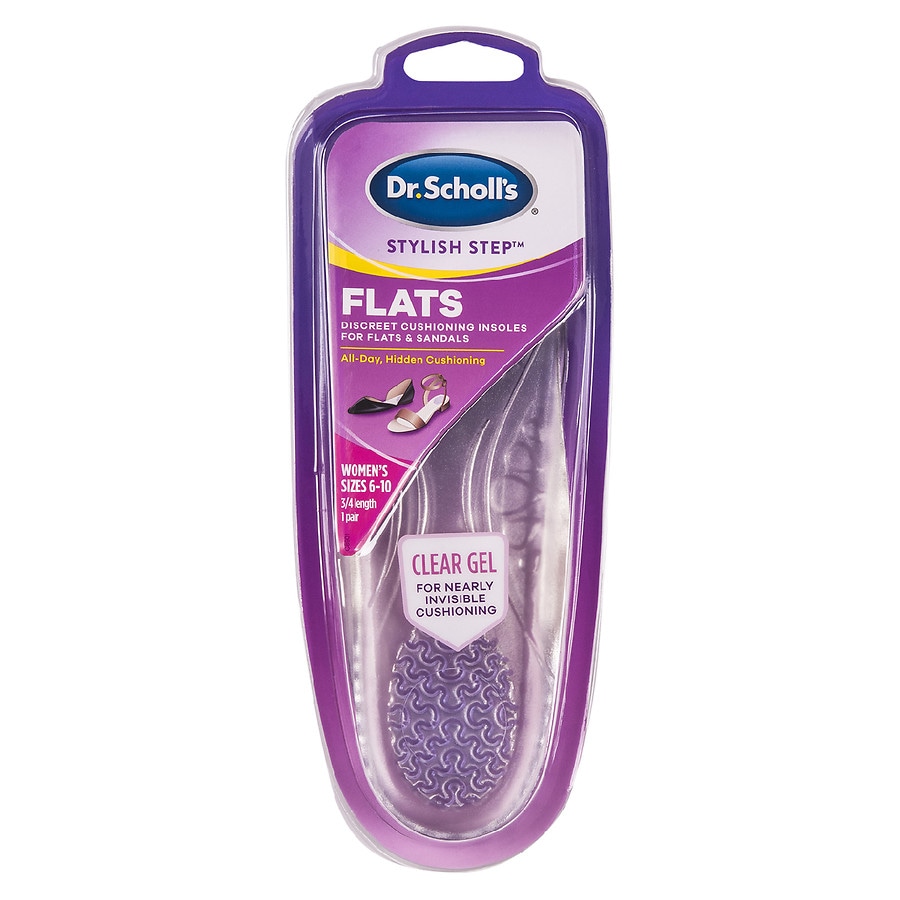  Dr. Scholl's Clear Cushioning Insoles For Flats 6-10 