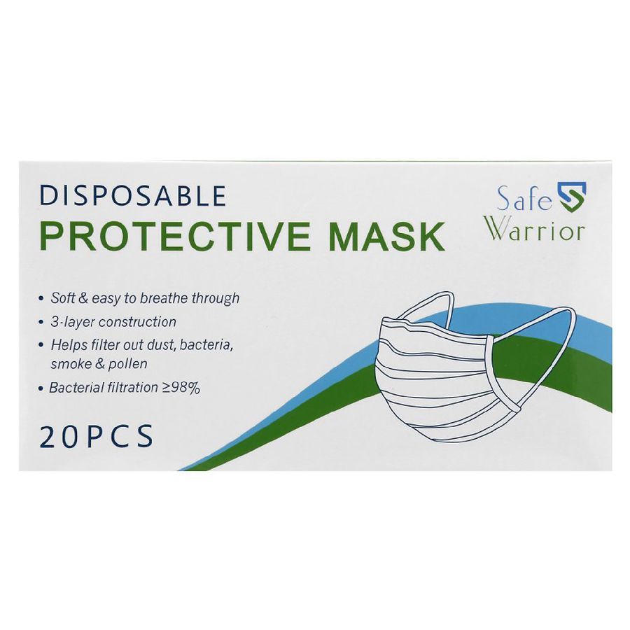 Download Safe Warrior Disposable Protective Mask White And Blue Walgreens Yellowimages Mockups