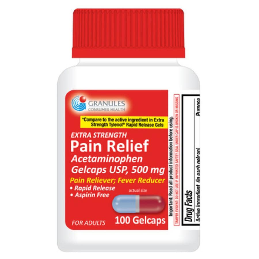  Granules Extra Strength Pain Relief Acetaminophen 500mg Gelcaps 