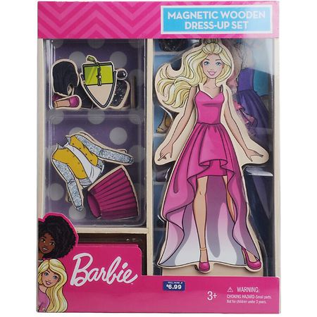Walgreens 2019 Mattel Barbie #731827 22pc Magnetic Wooden Dress-up Set for sale online 