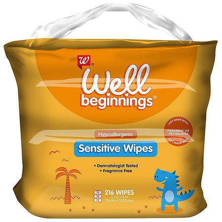 Well Beginnings Sensitive Skin Baby Wipes - 216.0 ea