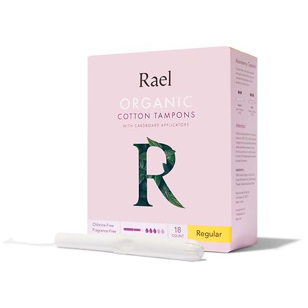 Rael Organic Cotton Tampons with Cardboard Applicators Regular