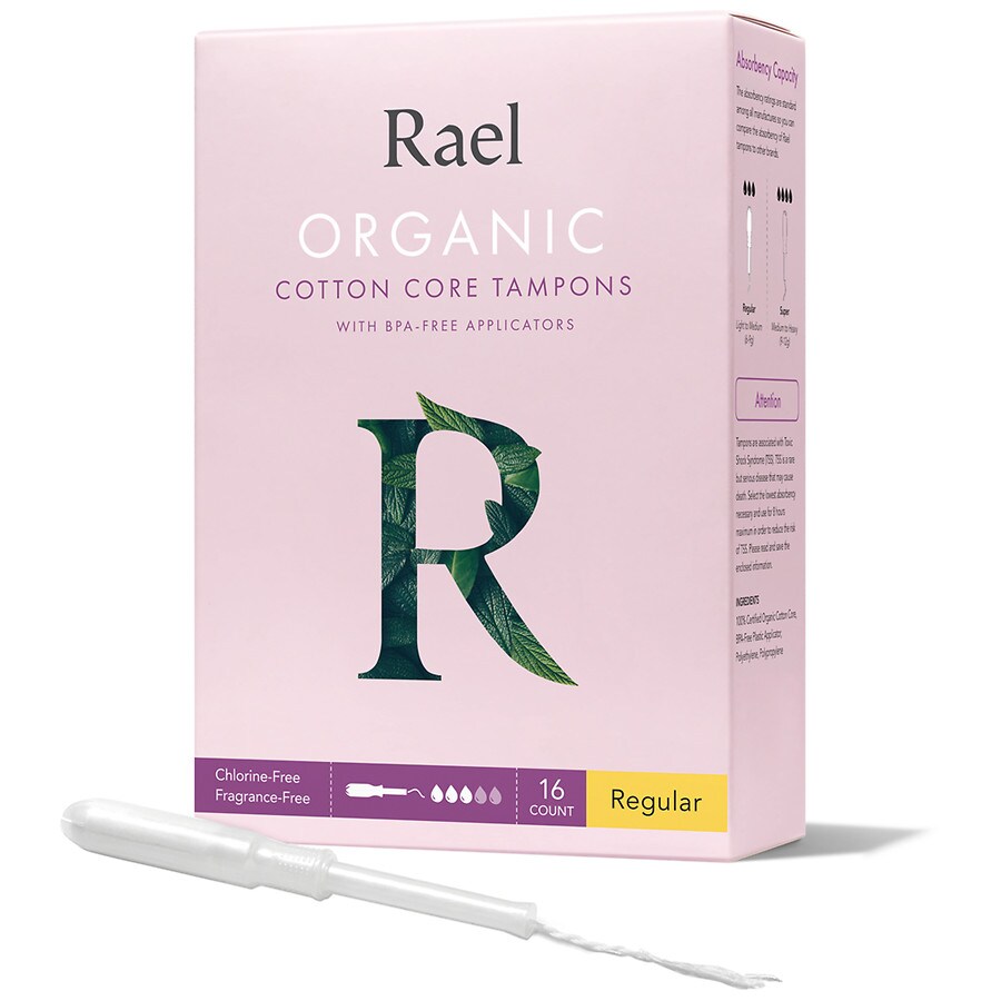 Rael Organic Cotton Core Tampons with BPA-Free Applicators