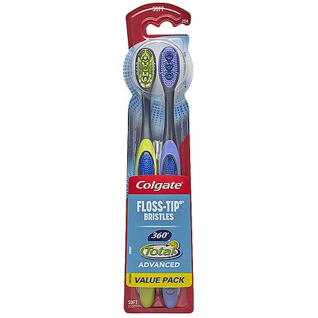 Colgate 360 Advanced Floss-Tip Bristles Toothbrush Soft