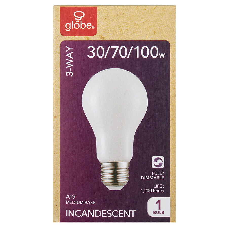  GLOBE 3-Way White Bulb 