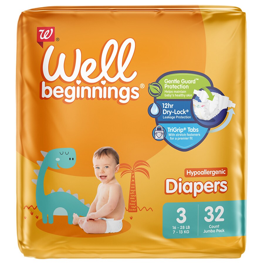 Well Beginnings Premium Diapers Size 3 