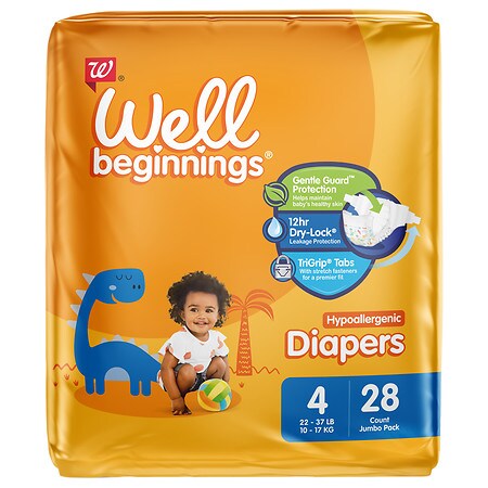 Well Beginnings Premium Diapers Size 4 - 28.0 ea