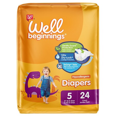 Well Beginnings Premium Diapers Size 5 - 24.0 ea