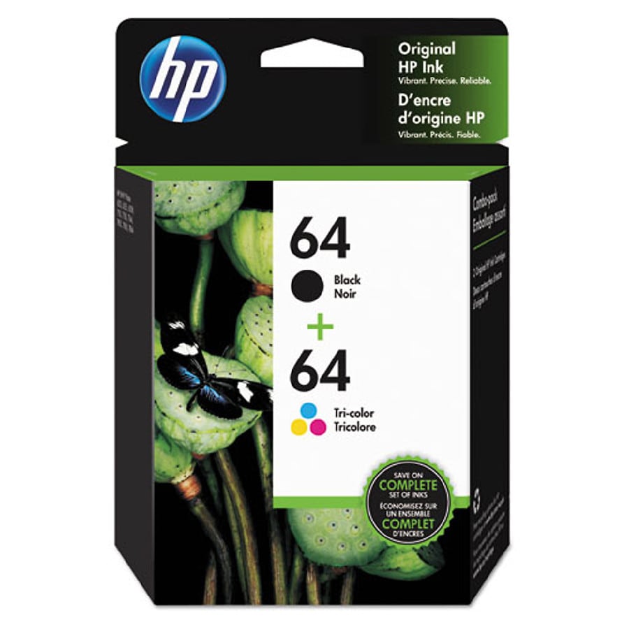  HP 64 Tri Color Black Ink Combo 