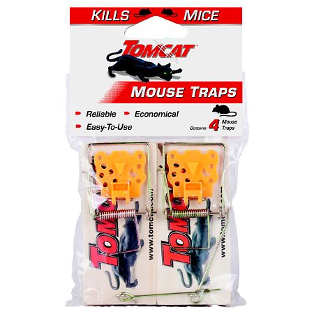 4 Pack Deluxe Wooden Mouse Traps, Tomcat, 0373312