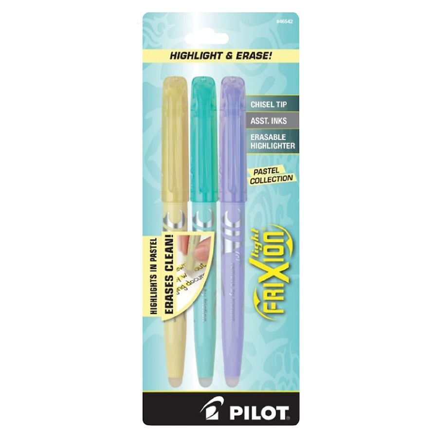 Pilot Frixion Erasable Highlighter Pens Assorted Light/Soft Colours 8 Pack. 