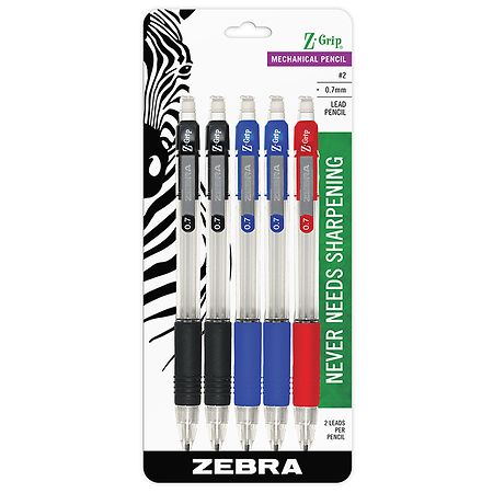 Zebra Mechanical Pencil, Fine 0.7mm Assorted