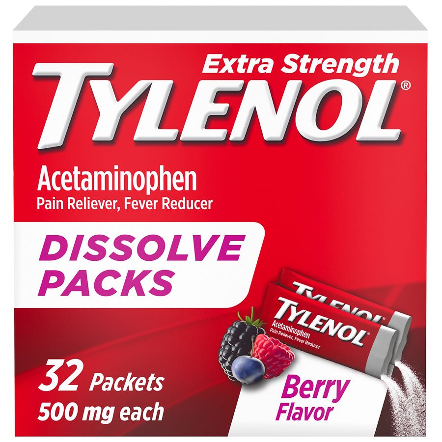 TYLENOL Extra Strength Dissolve Packs With Acetaminophen, Berry