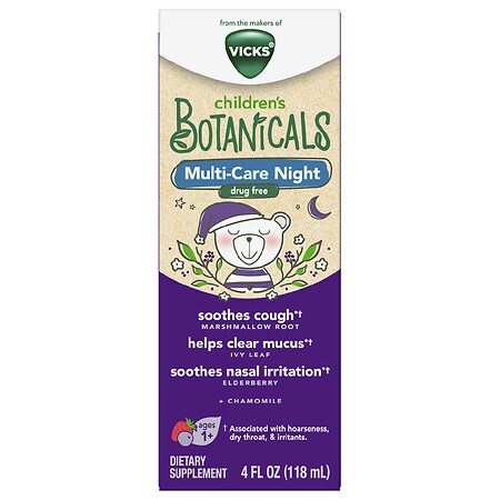 UPC 323900041066 product image for Vicks Children's Botanicals Cough Syrup + Mucus + Nasal Night Natural Berry Flav | upcitemdb.com