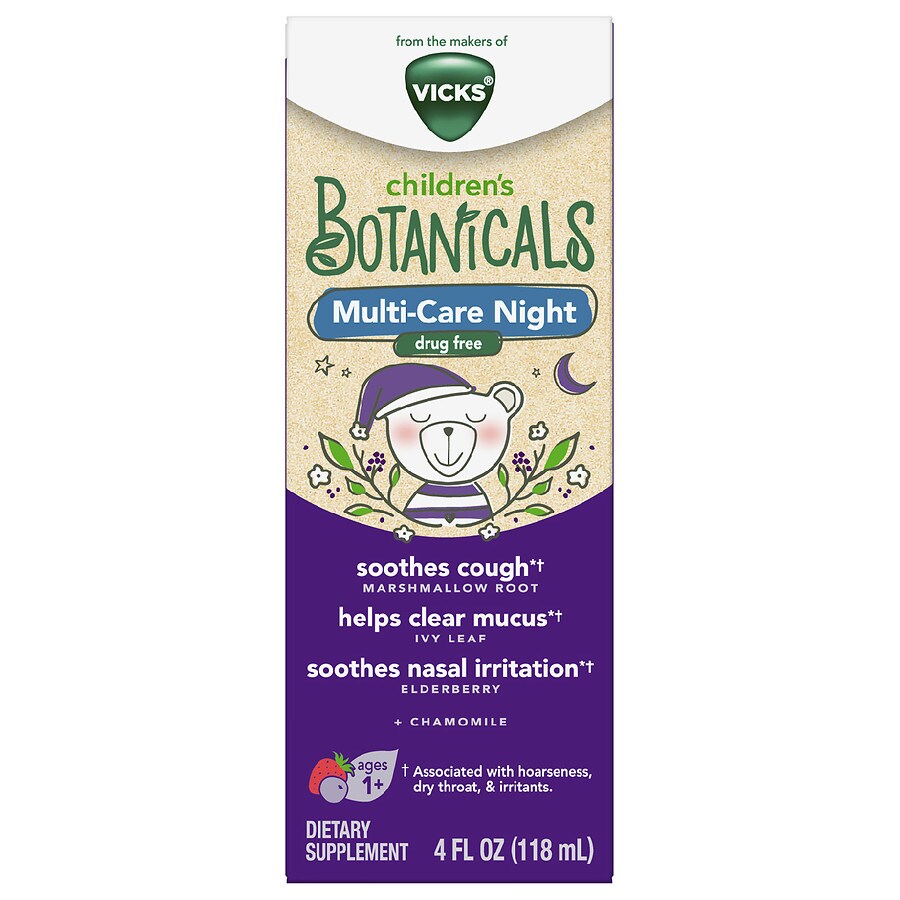 Vicks Children's Botanicals Cough Syrup + Mucus + Nasal Night Natural Berry Flavor