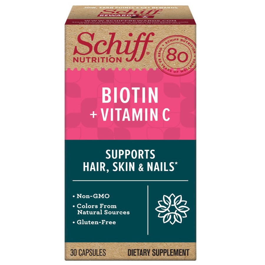  Schiff Biotin + Vitamin C Hair, Skin, Nails  & Collagen Production Support 