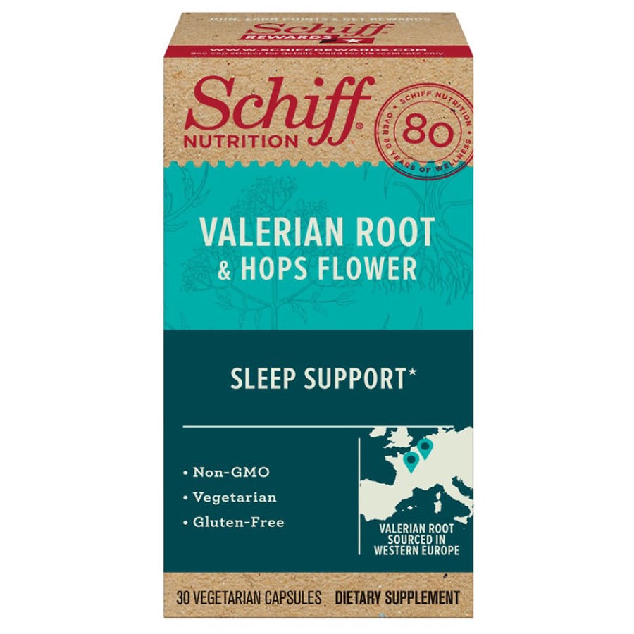  Schiff Valerian Root and Hops Flower Sleep Support Capsules 