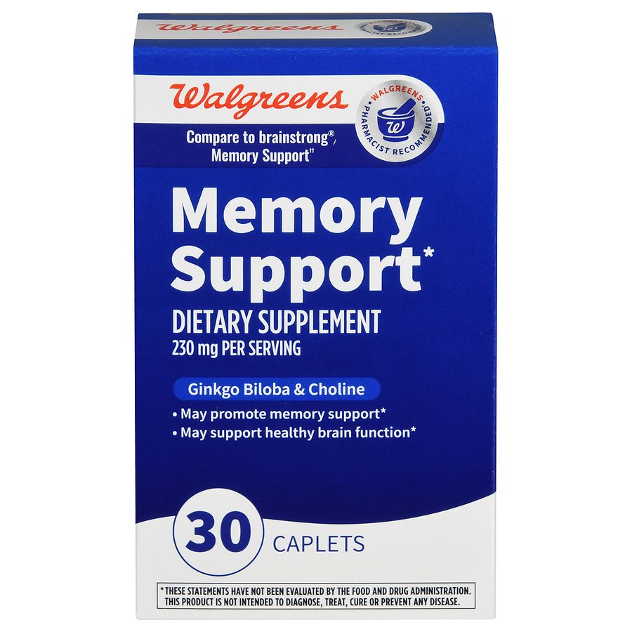Memory Support Supplement Ginko Biloba & Choline Caplets (Packaging May Vary)30.0ea