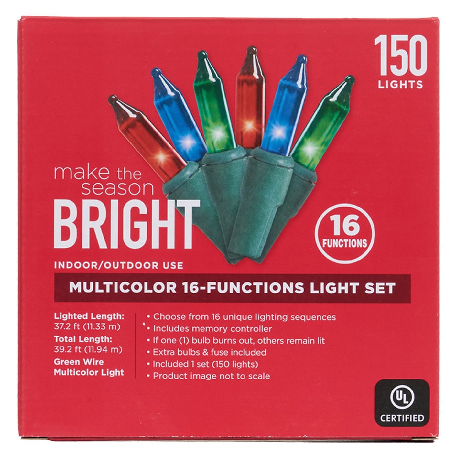 Festive Voice Multicolor 16-Functions Light Set 150 Count