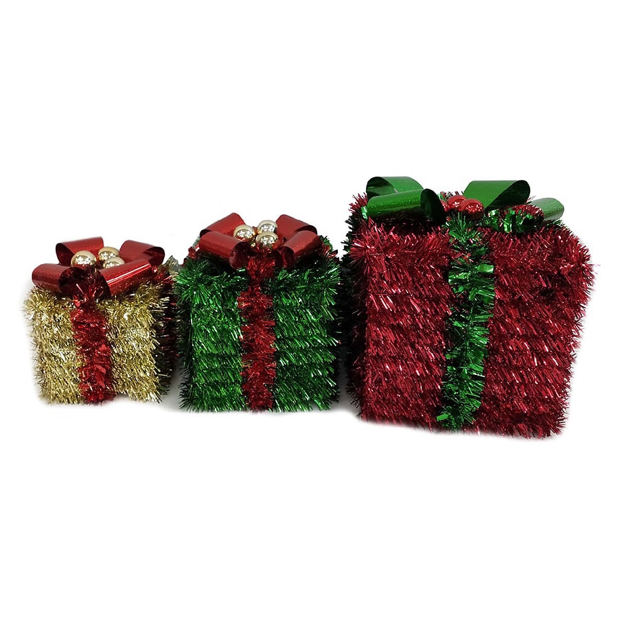 Festive Voice Tinsel Present 3 Piece Set