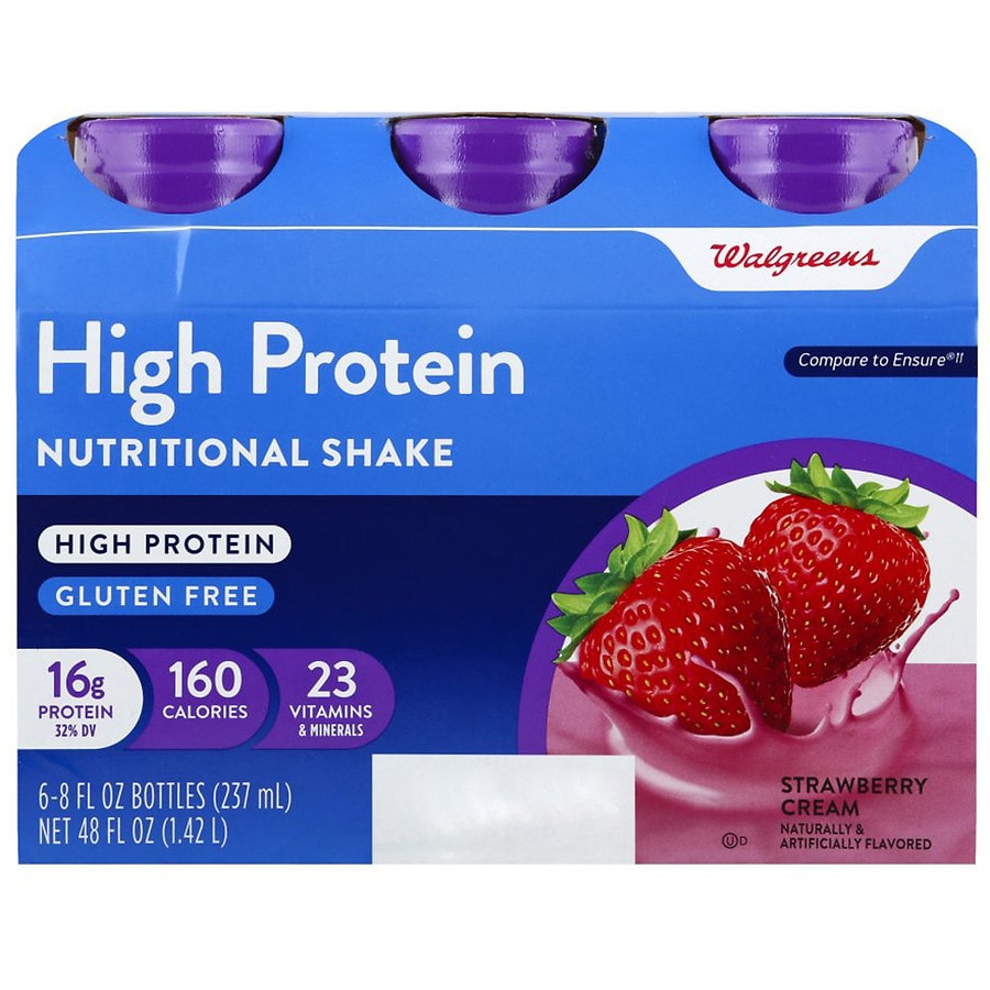 Walgreens High Protein Nutritional Shake Strawberry Cream