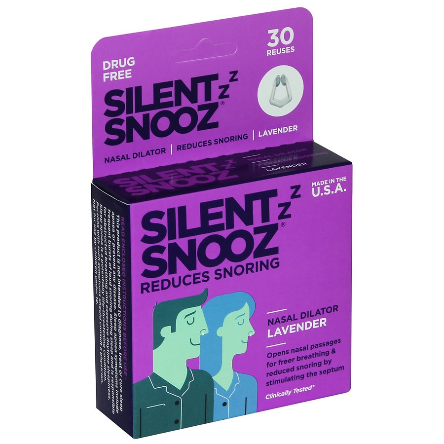  Silent Snooz Nasal Dilator Anti-Snore Device - Reusable Lavender 