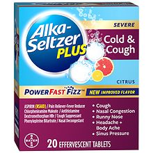 Alka-Seltzer Plus Severe Cold & Cough PowerFast Fizz Citrus ...