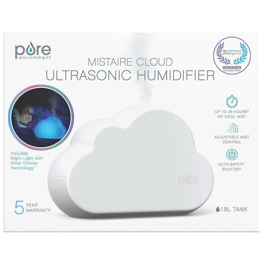 Pure Enrichment MistAire Cloud Ultrasonic Humidifier and Mood Light