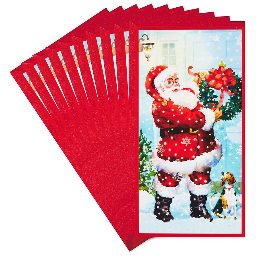 Hallmark Money Holder Christmas Cards (Vintage Santa), S20