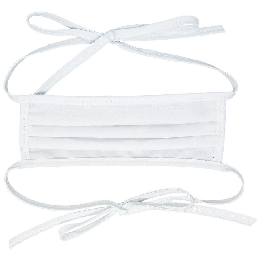  Core Layered Cloth Face Mask with Ties-Petite White 