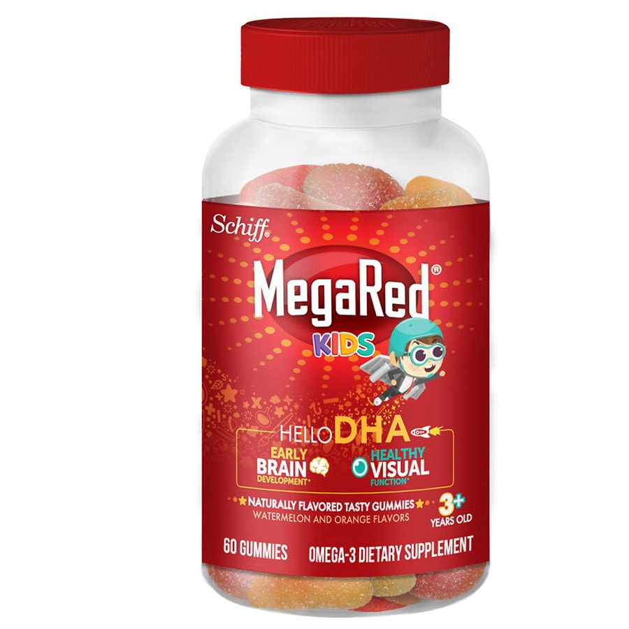  MegaRed Kids DHA Omega-3 Gummies, Early Brain Development & Healthy Visual Function 