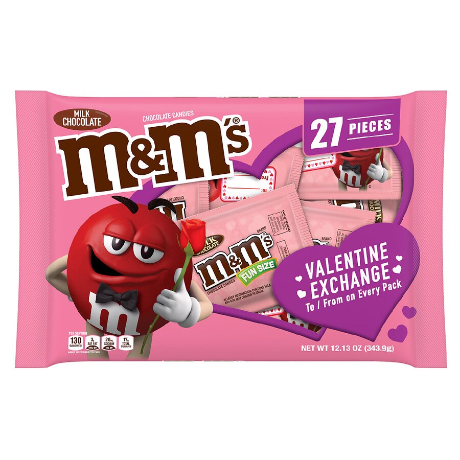  M&M's Milk Chocolate Fun Size Valentine's Bag 