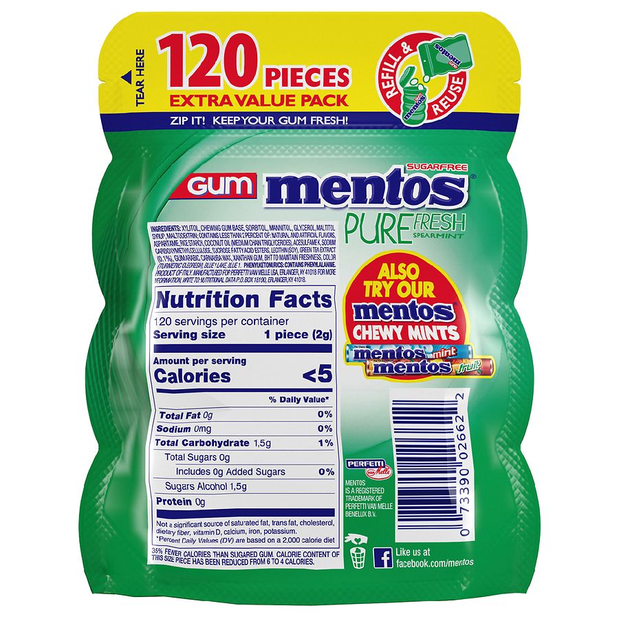 Mentos Chewing Gum With Xylitol Walgreens