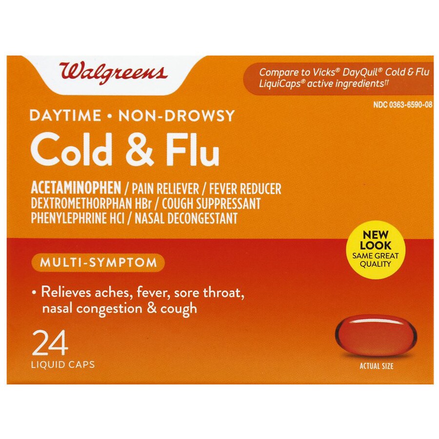  Walgreens Cold & Flu Daytime Liquid Caps 