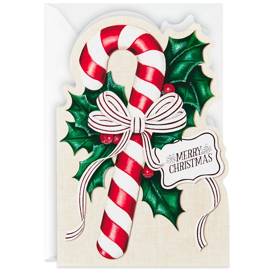 Hallmark Boxed Christmas Cards (Die-Cut Candy Cane), B2