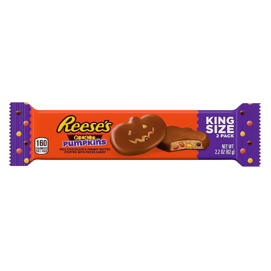 Reese's Pieces Halloween King Size Peanut Butter Pumpkins Candy