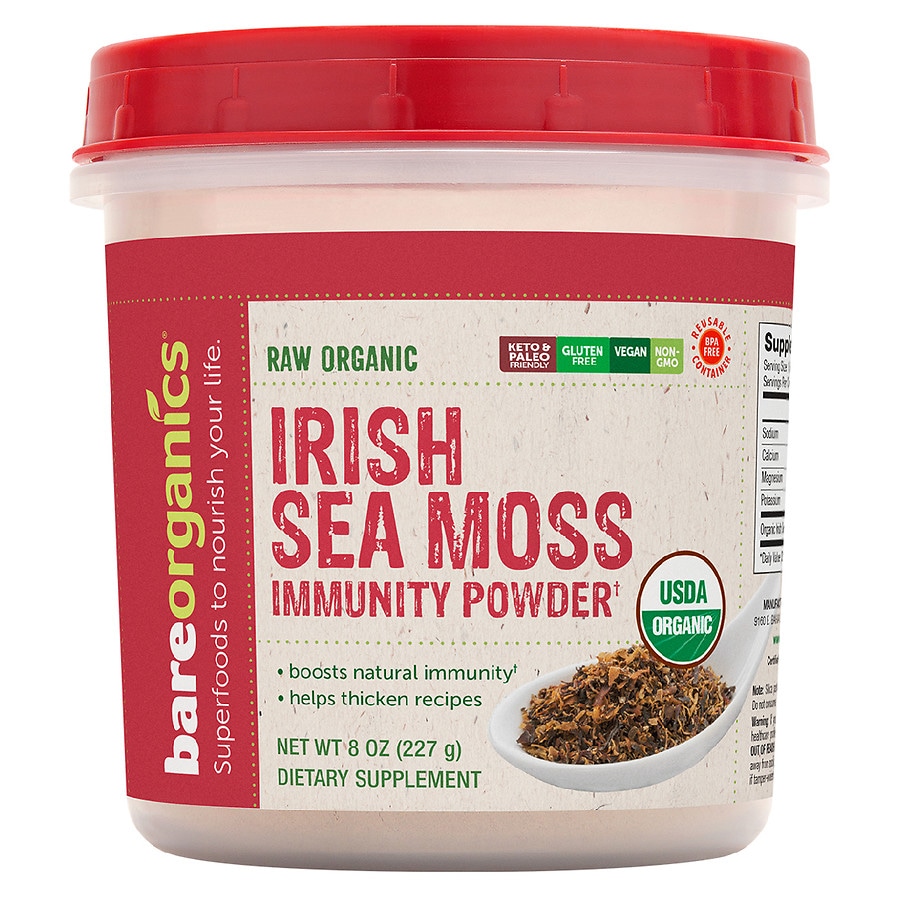 BareOrganics Irish Sea Moss Powder (Raw - Organic)