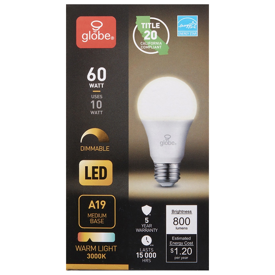  GLOBE Warm Light LED Light Bulb 