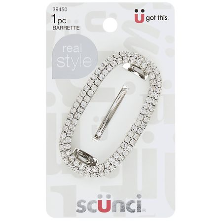 Scunci Oval Rhinestone Barrette