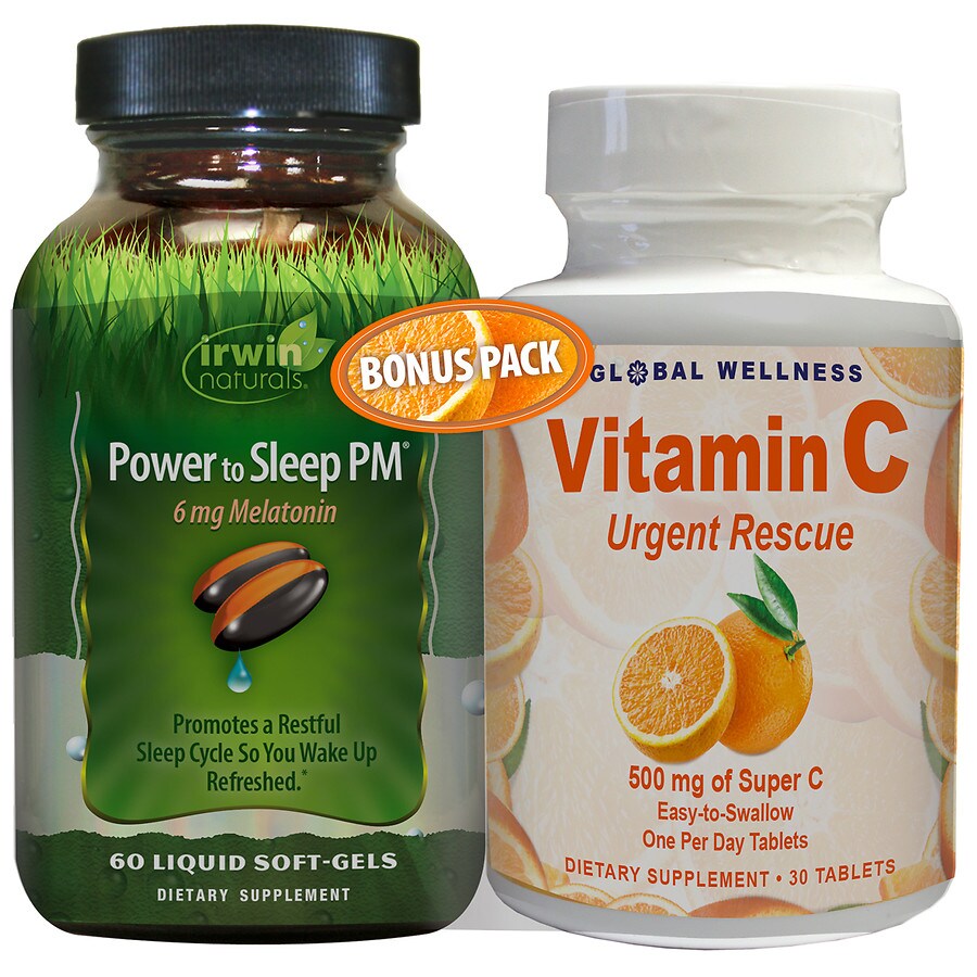  Irwin Naturals Power to Sleep PM + Vitamin C Bonus Pack 